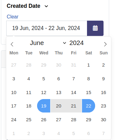 jfilters date range
